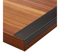 Smooth Stair Nosing Protector,Step Edge Trim Strips Wood to Tile, L-Molding Flooring Transition Strip, for Outdoor Indoor Staircases Pads(Black,Long 130cm/51.2in)