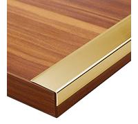 Smooth Stair Nosing Protector,Step Edge Trim Strips Wood to Tile, L-Molding Flooring Transition Strip, for Outdoor Indoor Staircases Pads(Gold,Long 100cm/39.4in)