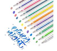 SMOOTHERPRO Stylo Gel Paillettes Metalliques 1.0 mm 12 Couleurs