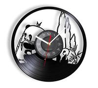 Smotly Horloge murale en vinyle, horloge analogique géante en forme de panda - Cadeau idéal pour les pandas préférés.