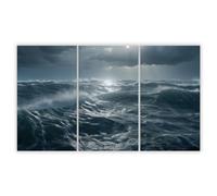 SMTDeco Protection plaque de cuisson, vitrocéramique, verre trempé, pour cuisinières électrique, à induction,planche à découper 3 x 30x52 cm Lot de 3 Sea Storm Grey (104990)