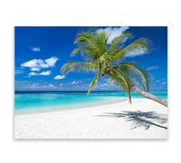 SMTDeco Protection plaque de cuisson, vitrocéramique, verre trempé, pour cuisinières électrique, à induction,planche à découper 40x30 cm une pièce Beach Sea Blue (110068)