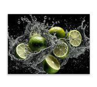 SMTDeco Protection plaque de cuisson, vitrocéramique, verre trempé, pour cuisinières électrique, à induction,planche à découper 40x30 cm une pièce Lime Water Noir (109898)