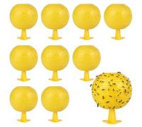 smtfcty Lot de 10 pièges à mouches adhésifs pour l'intérieur, attrape-mouches à fruits, plantes, pièges à mouches d'extérieur - Piège à mouches - Grande boule de piège à mouches à suspendre pour pots