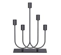 smtyle Lot de 5 Chandeliers Coniques Noirs pour bougeoirs avec Fer - 2 cm de diamètre - Décoration idéale pour Centre de Table