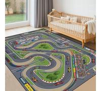 SMXVRC Tapis Circuit Course Enfants, 120x180cm, Tapis de Course Automobile Our Chambre Garçon, Tapis Circuit Automobile Interactif Lavable pour Salle de Jeux et Maternelle
