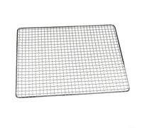 SMZhomeone 1 filet de barbecue en fer galvanisé pour rôtir du poisson, de la viande, des légumes, grille carrée robuste, argenté, blanc, pour camping, barbecue, fête, 50 x 38 cm (40 x 30 cm)