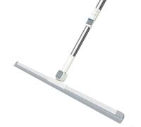 SMZhomeone Balai de nettoyage 3 en 1 avec raclette à eau et grattoir à sol, tête rotative à 180 °, poignée en acier inoxydable pour cuisine, salle de bain, garage, blanc gris, 50 cm (A)