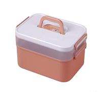 SMZhomeone Boîte de rangement multifonctionnelle pour outils de nail art - Grande capacité - Organisateur portable pour salon professionnel et voyage - Plastique rose - 26 x 20 x 18 cm