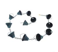 SMZhomeone Chaîne de pluie en bronze bleu 27 m - Bec de descente décoratif en métal pour un flux d'eau élégant - Décoration de jardin ou cour - Bleu