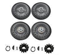 SMZhomeone Kit de remplacement de roue de tondeuse à gazon pour modèles Honda, pneus de 20,3 x 5,1 cm, roues avant et arrière avec kit d'engrenage, installation facile (4 pièces avant et arrière + 2