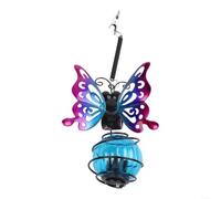 SMZhomeone Lanterne solaire en forme de papillon fantaisie, étanche IP44, lumière de jardin en métal avec ressort rebondissant, décoration extérieure LED chaude pour terrasse, cour, allée, fer, 135 cm