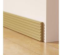 SMZhomeone Plinthe autocollante imitation bois imperméable en caoutchouc pour protection des bords de mur, moulure décorative, dissimuler les imperfections, salle de bain, cuisine, 2 m x 8 cm (C)