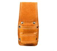 SMZhomeone Porte-marteau pour ceinture en cuir de vachette avec clip de ceinture pour rangement d'outils - Orange - 16 x 7 cm