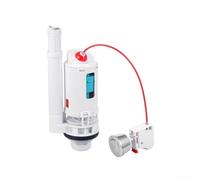 SMZhomeone Robinet de chasse d'eau double avec bouton avec tube de trop-plein réglable de 20 à 32 cm, bouton poussoir antirouille, pour toilettes standard en deux parties