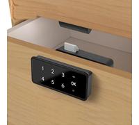 SMZhomeone Verrou intelligent à empreintes digitales en ABS alimenté par USB avec mots de passe fixes et temporaires pour la maison, la salle de sport, le bureau, noir, 75 mm (B)