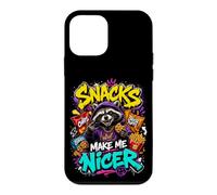 Snacks Make Me Nicer Feral Raton Laveur Fast Food Amateur de collations Coque pour iPhone 12 Mini
