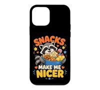 Snacks Make Me Nicer Feral Raton Laveur Fast Food Amateur de collations Coque pour iPhone 12 Mini