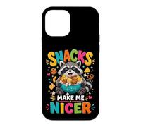 Snacks Make Me Nicer Feral Raton Laveur Fast Food Amateur de collations Coque pour iPhone 12 Mini