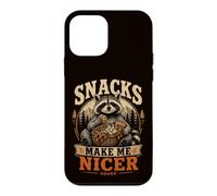 Snacks Make Me Nicer Feral Raton Laveur Fast Food Amateur de collations Coque pour iPhone 12 Mini
