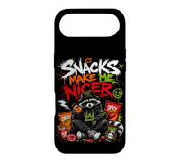 Snacks Make Me Nicer Feral Raton Laveur Fast Food Amateur de collations Coque pour iPhone Air