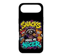 Snacks Make Me Nicer Feral Raton Laveur Fast Food Amateur de collations Coque pour iPhone Air