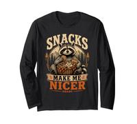 Snacks Make Me Nicer Feral Raton Laveur Fast Food Amateur de collations Manche Longue