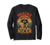 Snacks Make Me Nicer Feral Raton Laveur Fast Food Amateur de collations Manche Longue