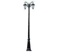 SnamicE Lampadaire d'extérieur 80 cm exquis 1 lumière lanterne en verre lampadaire de rue décoration classique jardin allée pelouse villa lampe extérieur colonne lumière étanche hauteur 2,3 m