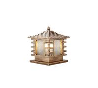 SnamicE Lampadaire d'extérieur E27 étanche à la pluie pour porte de cour, villa, lampadaire rustique pour terrasse, pilier créatif en verre dépoli aluminium, bronze, longueur : 25 cm