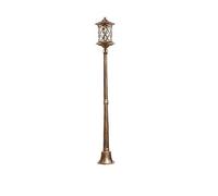 SnamicE Lampadaire d'extérieur en verre E27 rétro étanche IP54 en aluminium moulé sous pression Laiton Hauteur 170 cm