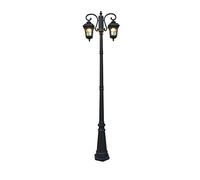 SnamicE Lampadaire d'extérieur imperméable à l'eau - Luminaire paysager - Jardin communautaire - Lanterne en verre - Lampadaire de rue - Lampe colonne - Moyen