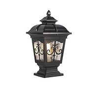SnamicE Lampadaire d'extérieur moderne en aluminium moulé sous pression IP65 pour jardin, clôture, parc, cour, noir, hauteur : 44 cm