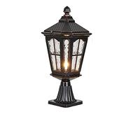 SnamicE Lampadaire d'extérieur noir en aluminium moulé sous pression antirouille pour cour, colonne de porte, paysage de rue, lampadaire décoratif E27 rétro, parc, patio, porte, villa,