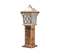 SnamicE Lampadaire d'extérieur traditionnel en verre IP44 étanche à l'eau et à la pluie pour villa, jardin, bronze