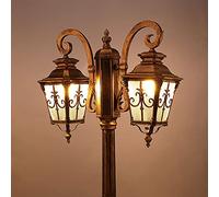 SnamicE Lampadaire extérieur, lampadaire extérieur, lampadaires d'extérieur IP56 étanche à l'eau en verre dépoli, lampe colonne en aluminium et métal, hauteur 200 cm