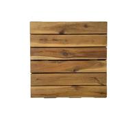 Snap & Go Dalle en Bois Acacia huilé (Lot de 4) - Chêne Moyen 30 x 30 cm