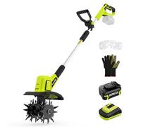 SnapFresh Motobineuse sur Batterie sans Fil 20V - Fraise de Jardin électrique avec Batterie 4,0 Ah et Chargeur Rapide pour Planches de Jardin
