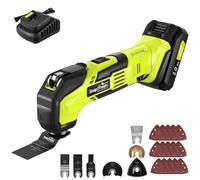 SnapFresh Outil Multifonction sans Fil 20V Scie Oscillants 6 Vitesses 5000-18000 tr/min, Angle Oscillant 3,2°, 24 Accessoires pour Couper, Poncer, Gratter, Scier, Polir, Polir, Bricolage