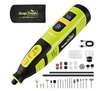 SnapFresh Outil Rotatif Multifonction Sans Fil 12V avec 111 Accessoires, Vitesse Variable 5000-32000tr/min, Affichage Numérique & Mémoire de Vitesse, pour Découpe, Ponçage, Perçage, Gravure, Polissage