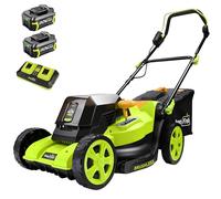 SnapFresh Tondeuse à Gazon sans Fil poussée 40V, Largeur de Coupe de 40 cm, bac de ramassage 42 L, pour pelouses jusqu'à 500 m², avec Deux Batteries 4,0 Ah et Un Chargeur, Moteur sans balais
