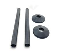 Snappit Cache-Radiateur - Lot de 2 Cache-Tuyaux à Clipper pour Radiateur 15 mm, Chauffage Central, Couleur Anthracite, Installation Facile et Durable