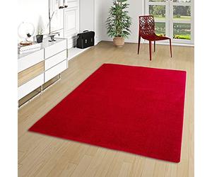 Snapstyle Luna - Tapis à Poils Longs - Velours - Rouge - 17 Tailles Disponibles
