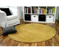 Snapstyle Mona - Tapis à Poils Longs Rond - Velours - Jaune - 4 Tailles Disponibles