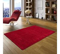 Snapstyle Tapis Cottage à Poils Longs Rouge- Tapis Shaggy Extra Doux, Tapis de Salon Moderne, Moelleux et Facile d’Entretien