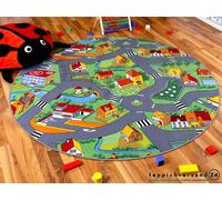 Snapstyle Tapis de Jeu pour Enfant Little Village Motifs Village Rond - 4 Tailles Disponibles