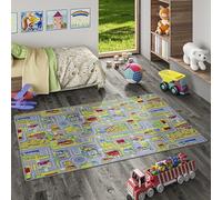 Snapstyle Tapis Enfant Route Adventure Land Multicolore - Tapis de Jeu Ville pour Chambre Enfant, Facile d’Entretien