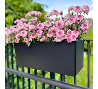 SnelShoppen - Ensemble de 4 pièces - 50cm Bols de fleurs rectangulaires noirs avec bol - Système d'arrosage pour l'extérieur - Jardin, Balle