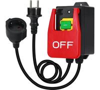 SnelShoppen - Interrupteur de sécurité 230V, Interrupteur de sécurité d'urgence avec prise de courant, Interrupteur de pression électromagnétique pour la table libre et électrique