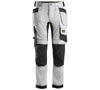 Snickers AllroundWork pantalon de travail stretchitavec poches. Poches holster, EN 14404 Blanc-Noir 50
